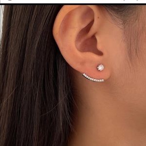 Silver diamond ear jacket
